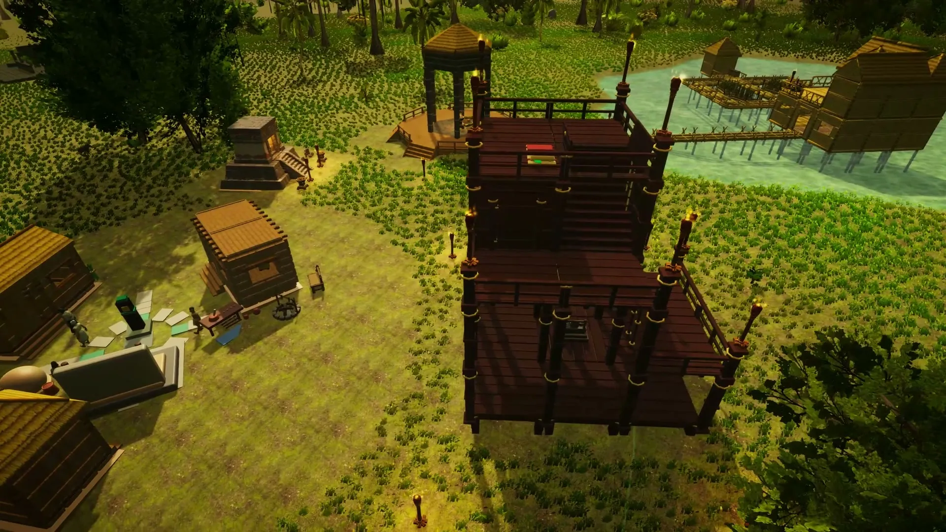 A watchtower base beside the river